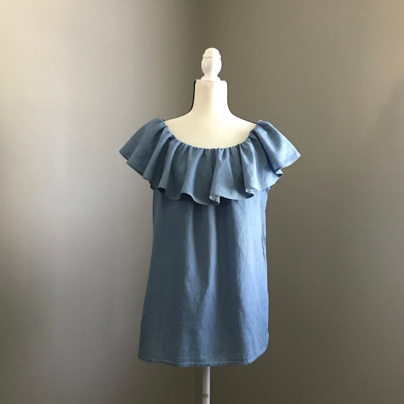 Faded Glory Tops - Off The Shoulder Ruffle Top | Size L